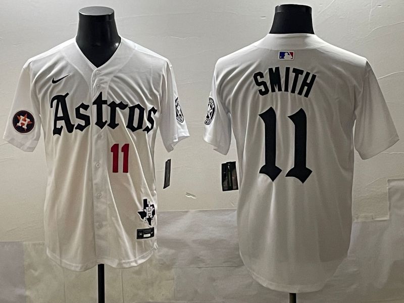 Men 2025 Houston Astros #11 Smith White Five generations Joint Name Nike MLB Jersey style 36->houston astros->MLB Jersey